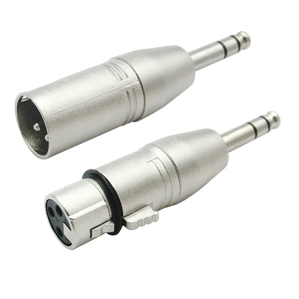 2 قطعة 1/4 بوصة TRS إلى XLR محول مجموعة-6.5 مللي متر ستيريو 1/4 "TRS ذكر إلى XLR 3Pin أنثى و ذكر ستيريو موصلات الصوت المتوازنة #1