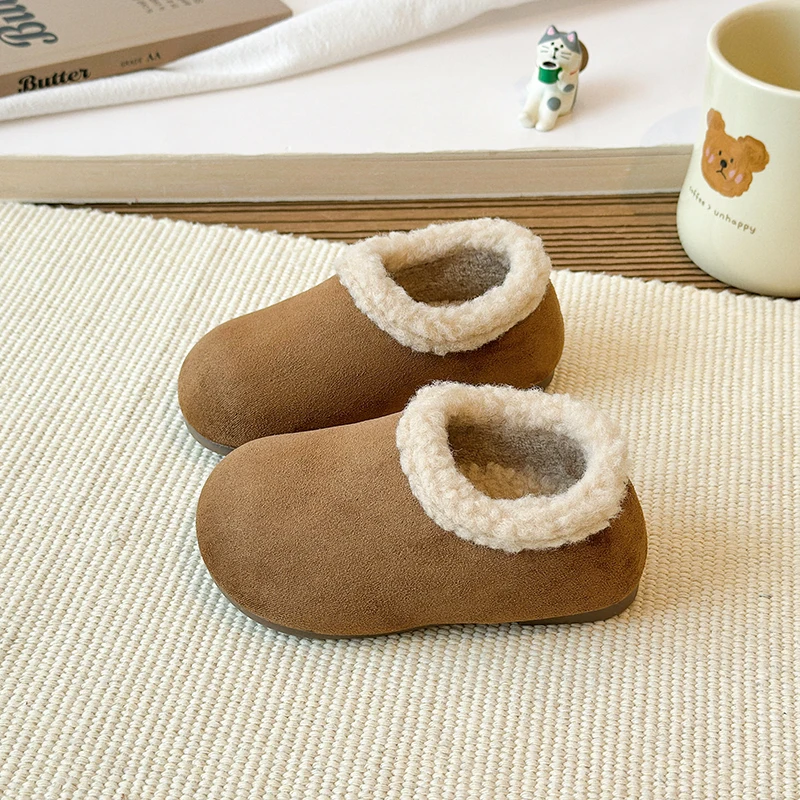 2025 جديد الخريف الشتاء الأطفال لطيف شقة نعال قماش لينة وحيد عدم الانزلاق الدافئة داخلي المنزل أحذية قطنية Infantilsku Оebuvij