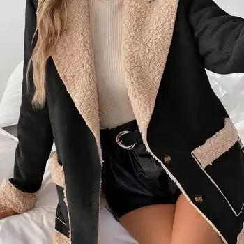 2025年冬季復古女式夾克外套,純色休閒寬鬆夾克,秋季女裝上衣 10 最佳銷售 女士冬季外套 - №7