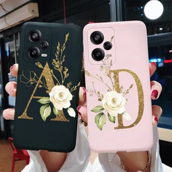Case For Xiaomi Redmi Note 12 Pro Phone Case Fashion Pink Black Silicone Letters Cover For Xiaomi Redmi Note12 Pro Plus 5G Funda