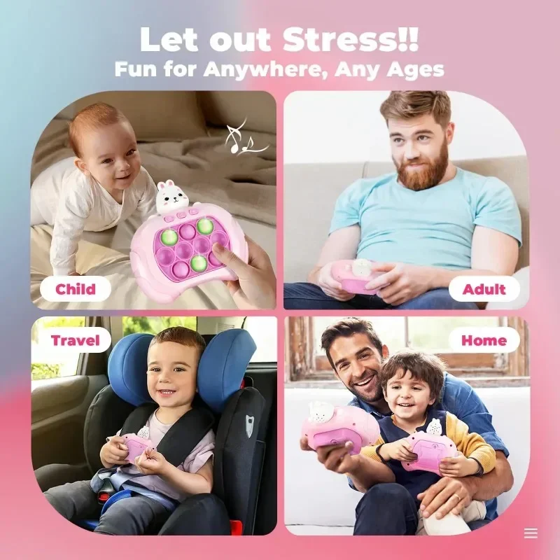 NEW Bubbles Game Machine Kids Cartoon Fun Squeezing Toys Anti Stress Sensory Bubble Toy Gifts999 Level Electronic Pop Quick Push