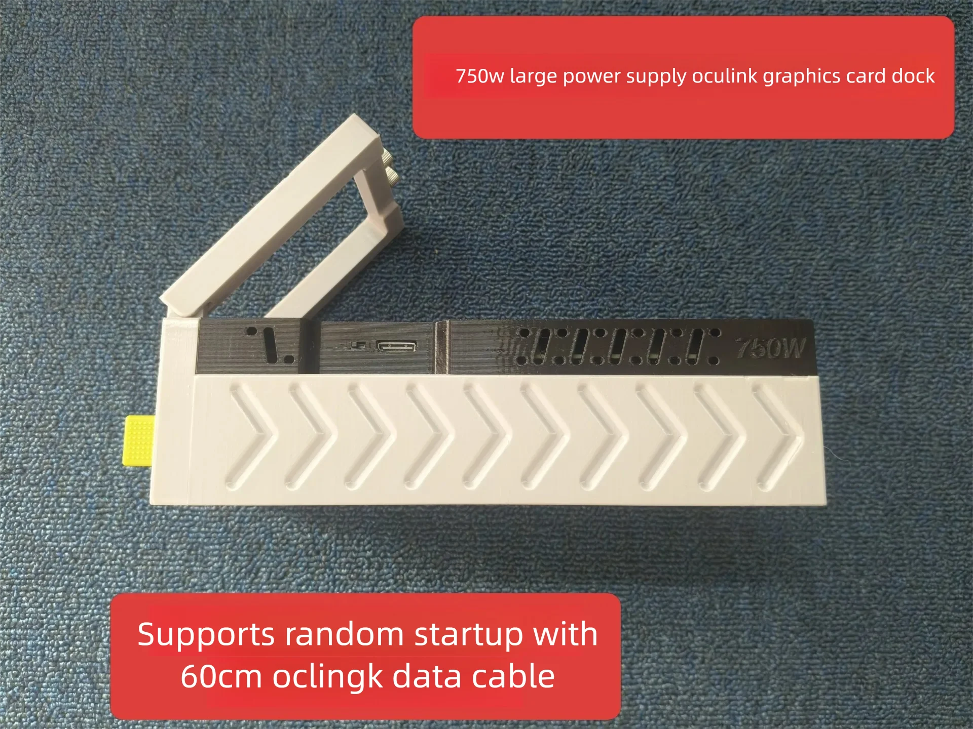 750W OCuLink GPU Dock PCIe 4.0 x4 External Graphics Card Enclosure with Random Start, Foldable Bracket & 60cm Cable
