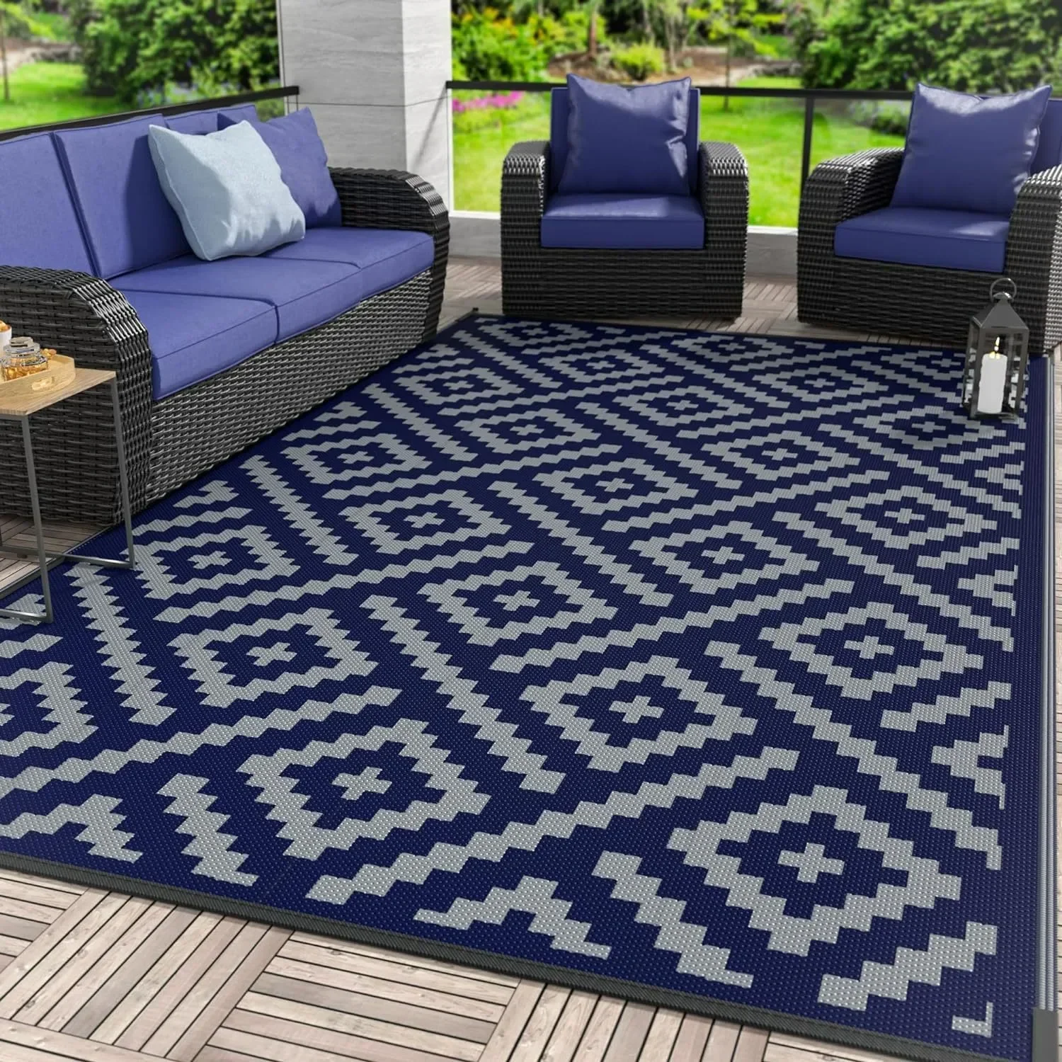 

Outdoor Camping Mat – Water-Resistant & Washable Floor Rug | For Picnic, Beach, Garden, Easy Clean Portable Carpet
