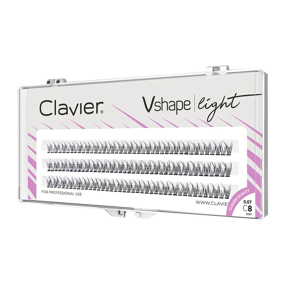 Clavier V-förmige leichte Wimpern, individuelle Cluster-Faux-Cils-Erweiterungen, natürliches, stilvolles Make-up, Zilien, Schwalbenschwanz-Nerzwimpern, 0,07 °C – Detail 5
