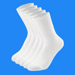 5 Pairs 2024 New Socks Black And White Middle Tube Streetwear Soft Breathable Cotton Casual Socks Men Crew Socks