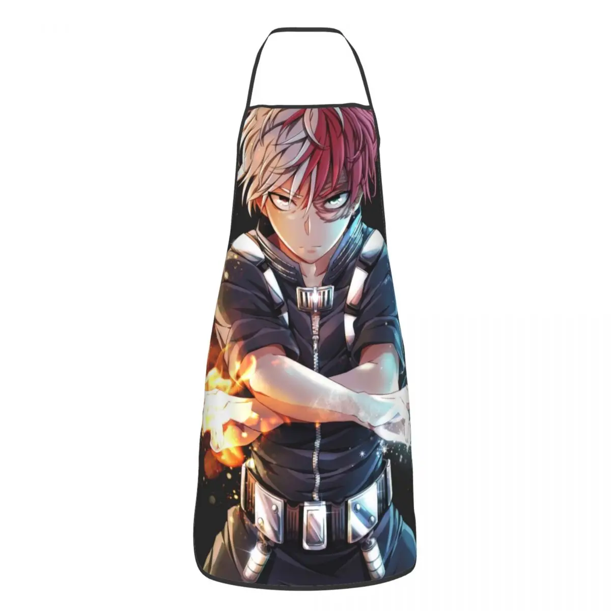 Unisex Cool Todoroki BNHA Anime Bib Apron Adult Women Men Chef Tablier Cuisine for Cooking Kitchen My Hero Academia Baking