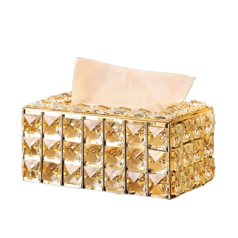 Nordic Luxury Crystal Tissue Box Elegant Dining Table Home Storage Holder