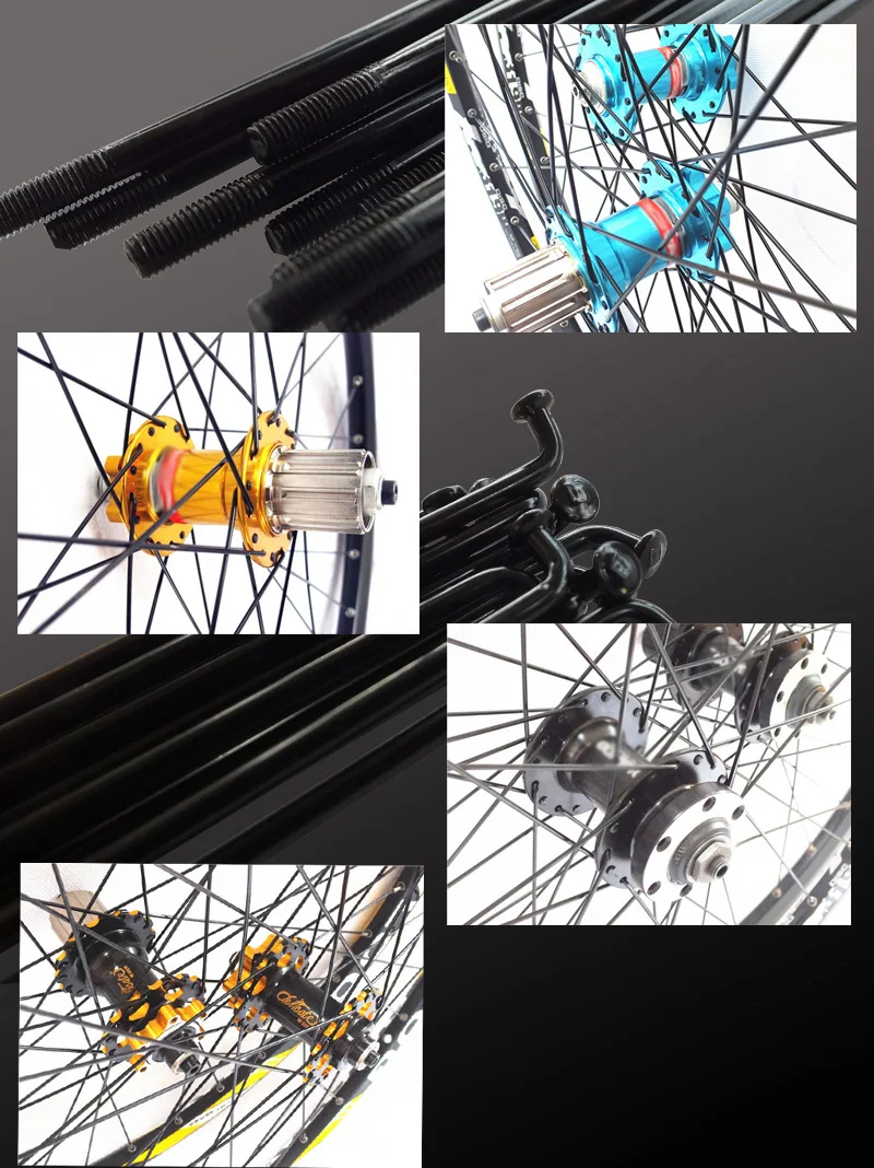 DELT 36Pcs 304 Stainless Steel,Bicycle Spokes,13G(2.25mm)/122/124 138 139 179 228 /250 255 268 270MM Nipples E-Bike Parts