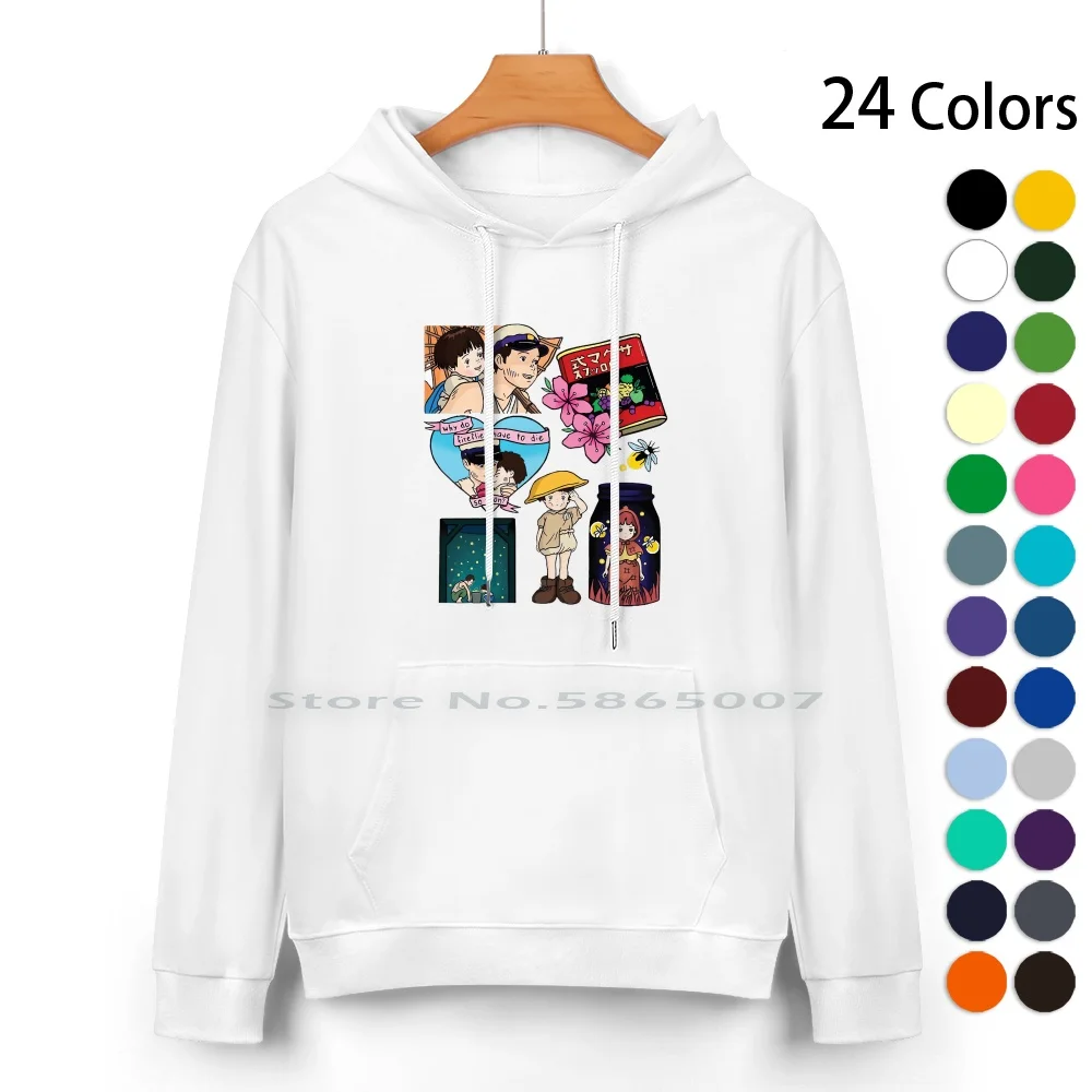 Grave Of The Fireflies Pure Cotton Hoodie Sweater 24 Colors Grave Of The Fireflies Grave Of Fireflies Gotf Packs Anime Manga