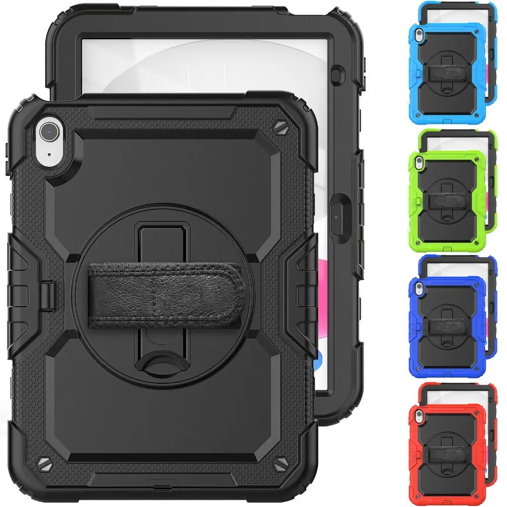 Silicone Case for iPad 360 Degree Rotating Adjustable Strap Protective Cover Shockproof Hand Strap for iPad (A16) 11th/10th
