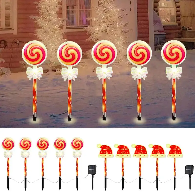 Solar Pathway Lights Outdoor Solar Christmas Decor Garden Stake Lamp Waterproof Pathway Stake Lights For Pathway Farm Walkway