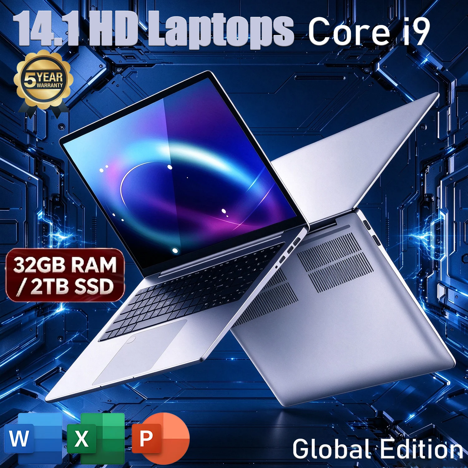 2026 14.1-Inch FHD Gaming Laptop Intel Core I9 Business Notebook High-Performance Laptop for Gaming And Business Use 32GB 2TB