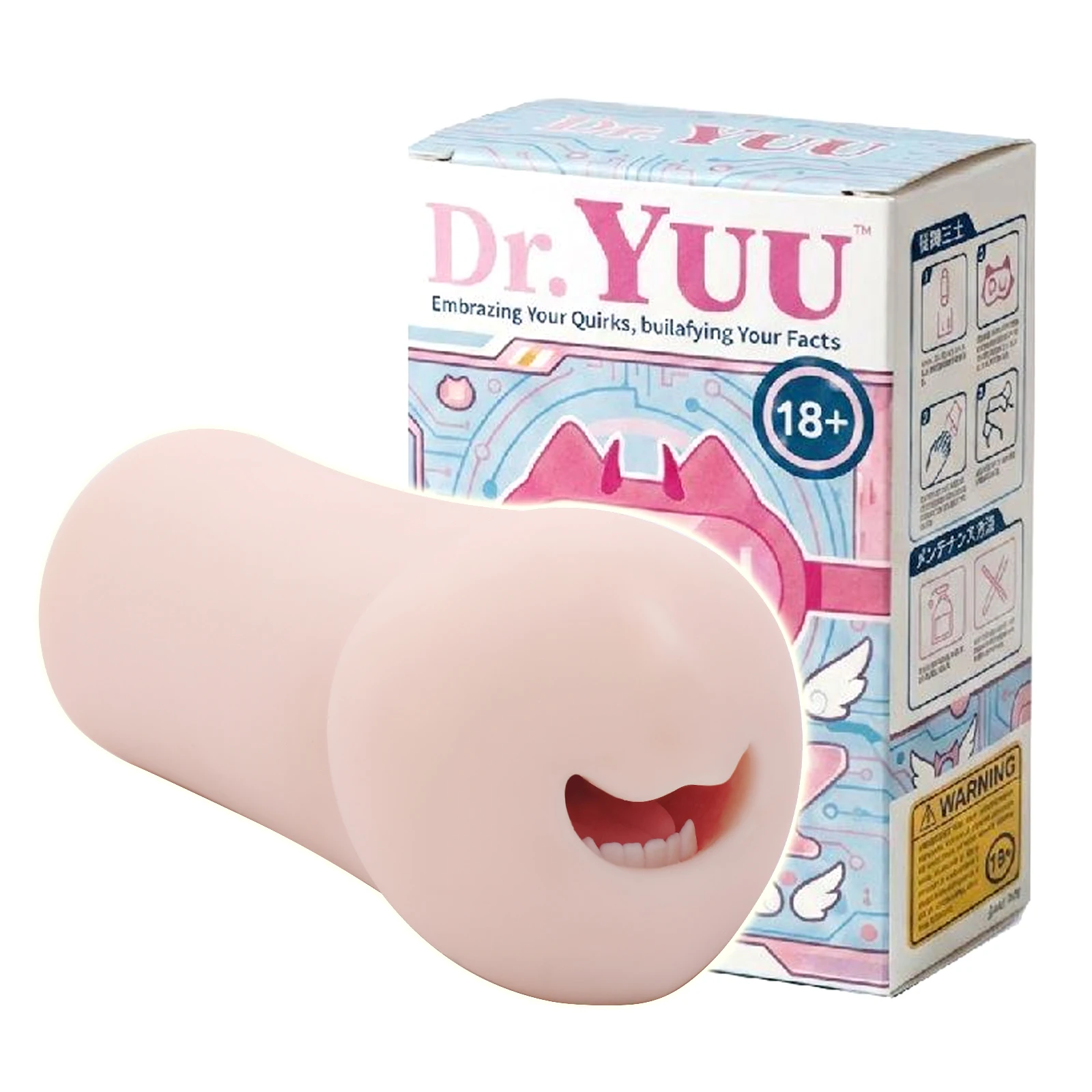 YUU Male Masturbator Realistic Mouth Deep Throat Pocket Pussy Blowjob with Teeth Tongue Sex Toys for Men Masturbation Oral Sex