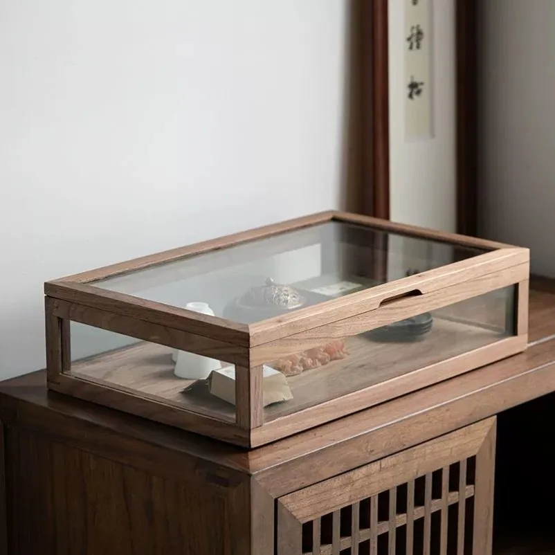 Display Box Dust-proof Five-sided Transparent Glass Storage Display Case