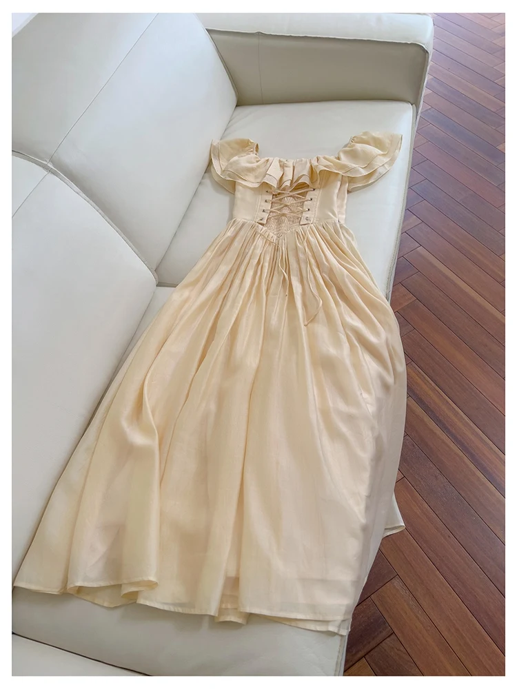 Silhouette a vita alta monospalla con maniche in pizzo retrò Dimagrante Dr Ele Vaion Stampe floreali Gonna lunga Qipao da sera...