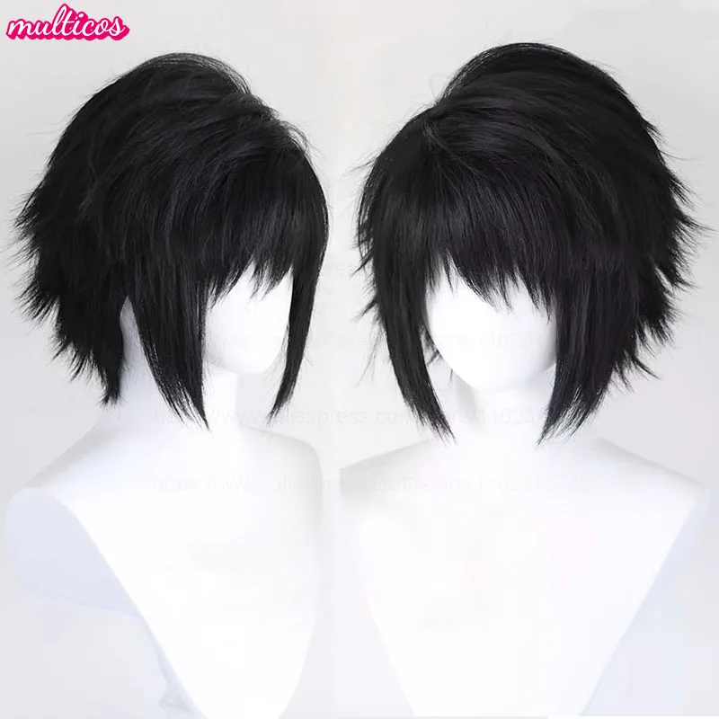 

High Quality Anime L.Lawliet Cosplay Wig L Cosplay Black Short Heat Resistant Synthetic Hair Halloween Party Wigs + Wig Cap