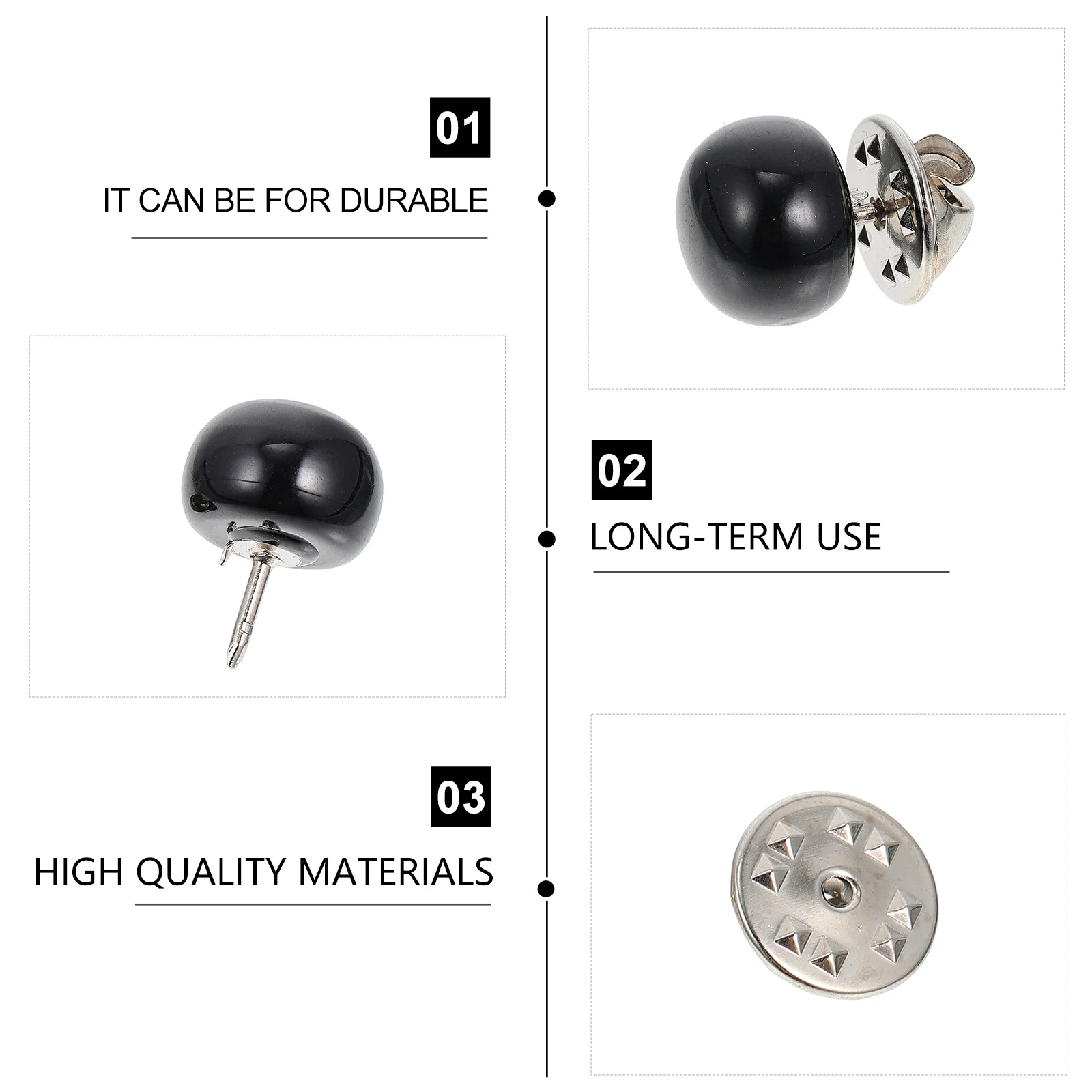 

10pcs Faux Pearl Collar Corsages Anti Emptied Brooches Safety Skirt Buttons Metal Clothing Decorations Compact Elegant Design