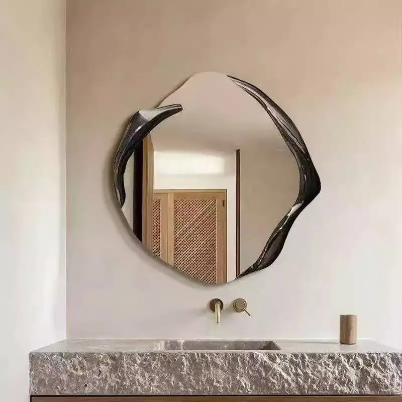 Dress Light Decorate Mirror Sensor Toilet Universal Aesthetic Accessories Wall Art Home Vanity Wood Espejos Para Pared Miroir