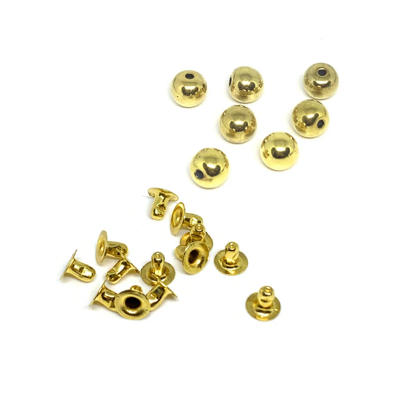 50 Sets 6mm~10mm Plastic Imitation Pearl Rivets Studs Round Rivet for DIY Leather Craft Bag Shoes Hat Clothes Decoration 4colors