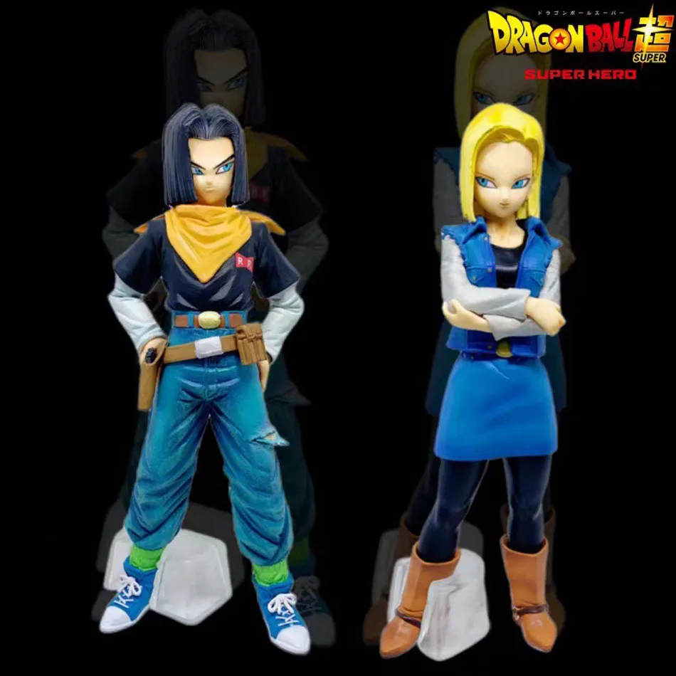 24cm Anime Dragon Ball Z Android 17 18 Figur Android 18 PVC Action figuren Sammlung Modell Spielzeug für Kinder Weihnachts geschenke