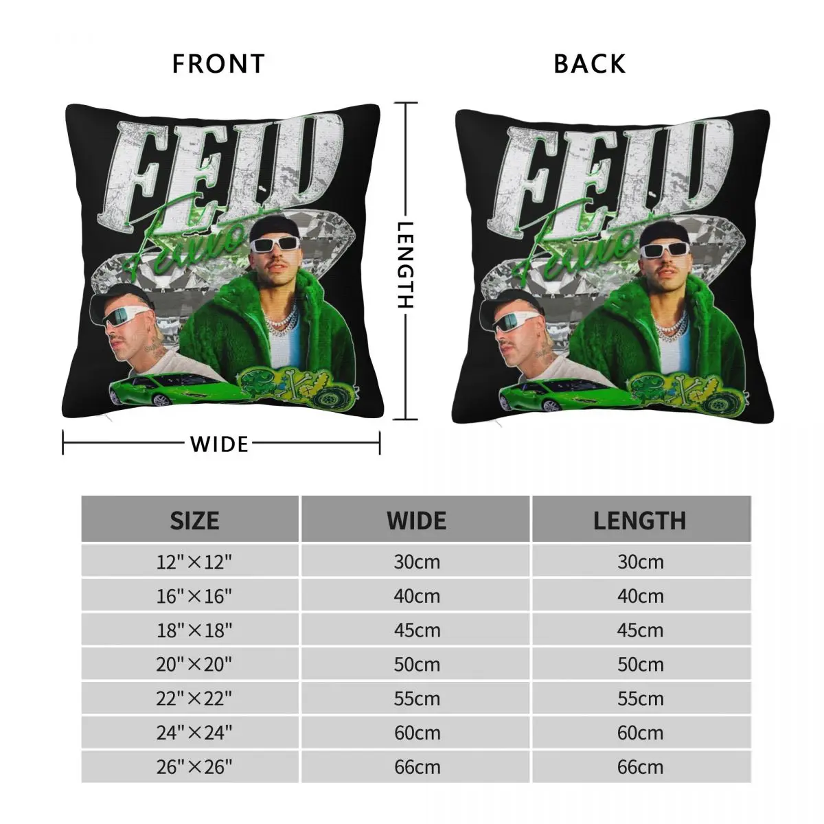 Ferxxo Feid Dress Square Pillowcase Polyester Pillow Cover Velvet Cushion Zip Decorative Comfort Throw Pillow For Home Bedroom