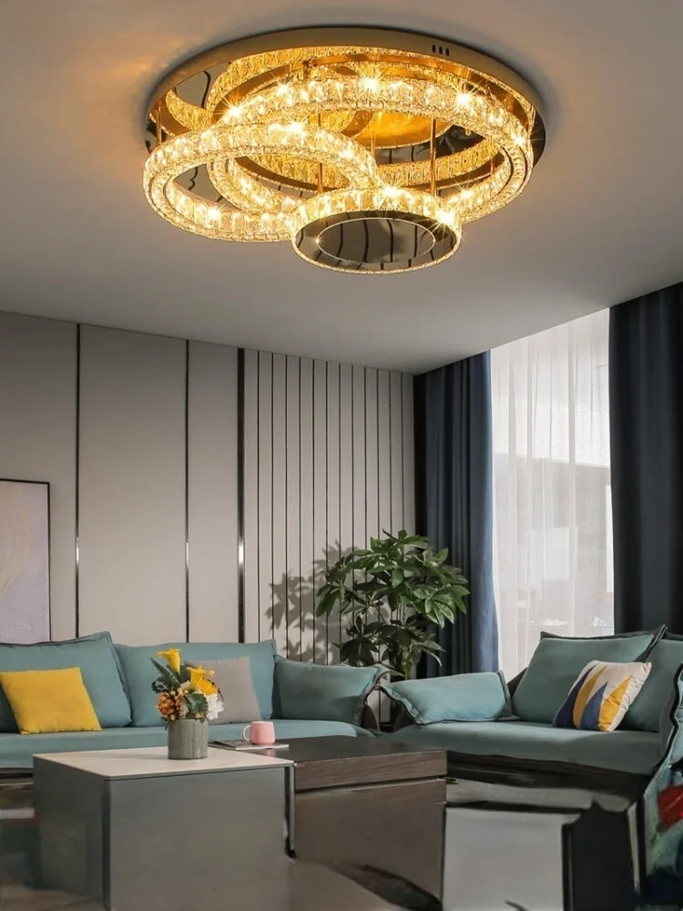 

Современные новые потолочные светодиодные хрустальные светильники для украшения дома Гостиная Спальня Столовая Отель Кухня Хрустальные потолочные светильники