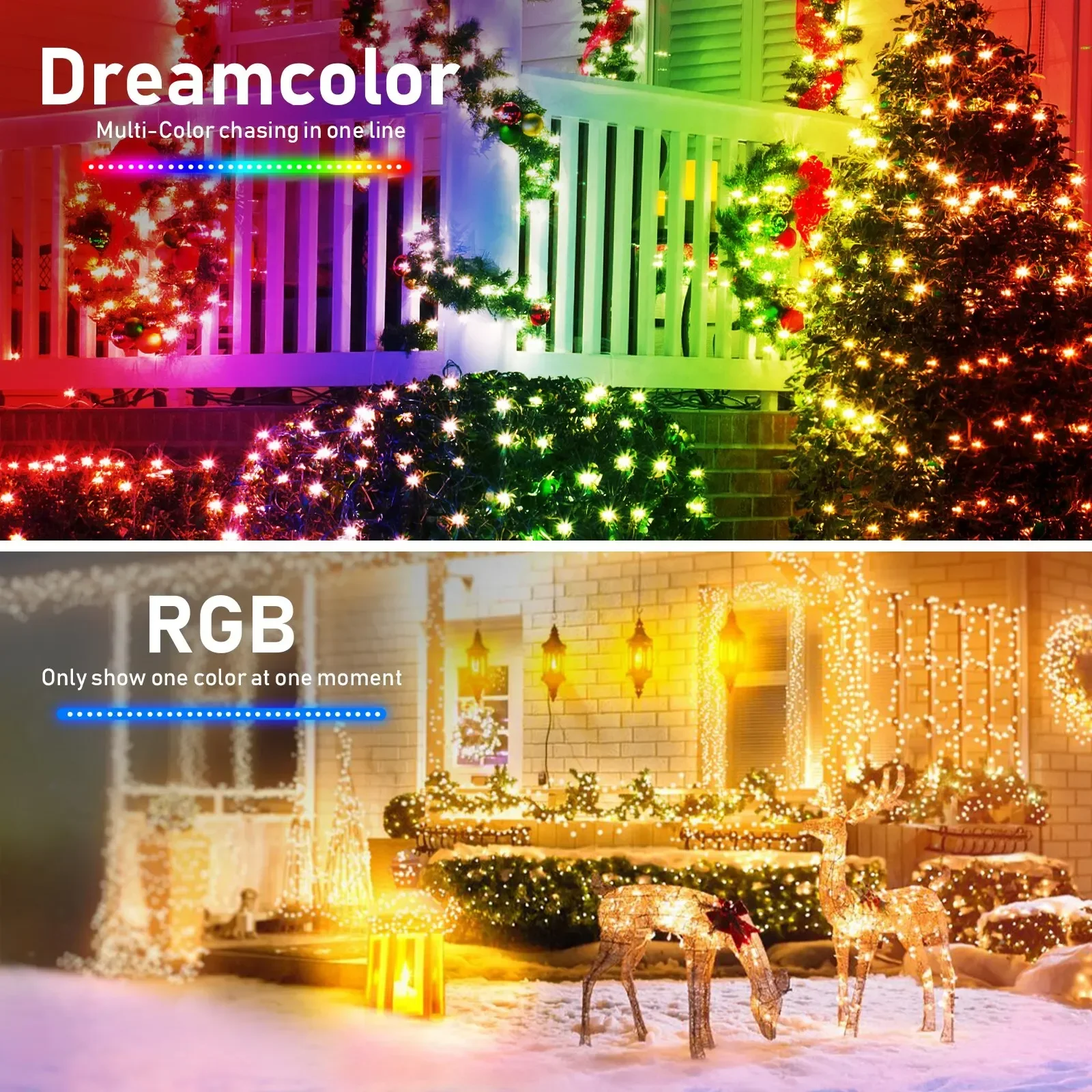 Inteligente Bluetooth LED String Fairy Lights, Guirlanda USB, RGB Remote, Iluminação de Natal, Quarto, Decoração do partido, DIY, WS2812B, 5V