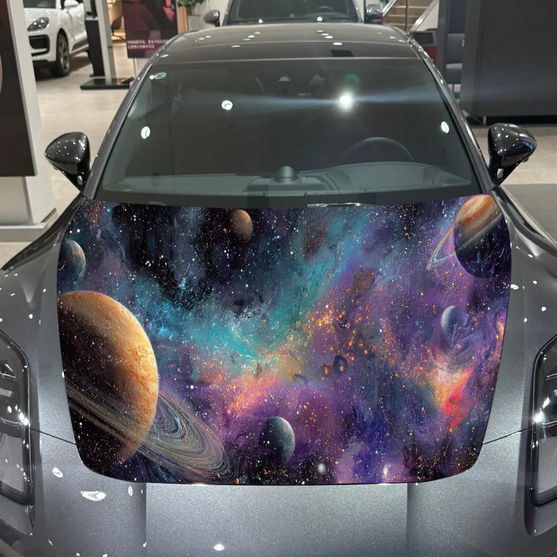 Fantasy Universe Nebulae and Planets Car Hood Vinyl Stickers Car Surface Protection Decal Car Decoration Cover Vinyl Wraps Water