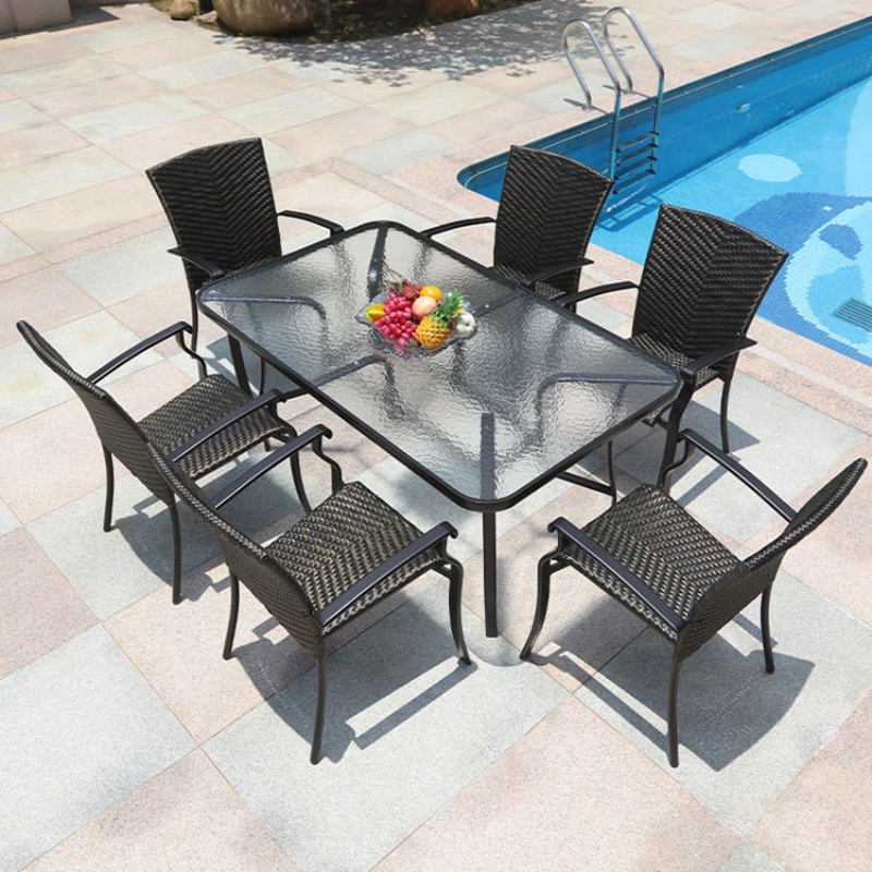 

Outdoor Table and Chair Balcony Vine Chair Three piece Set Outdoor Courtyard Weaving Vine Garden Outdoor Leisure Table and