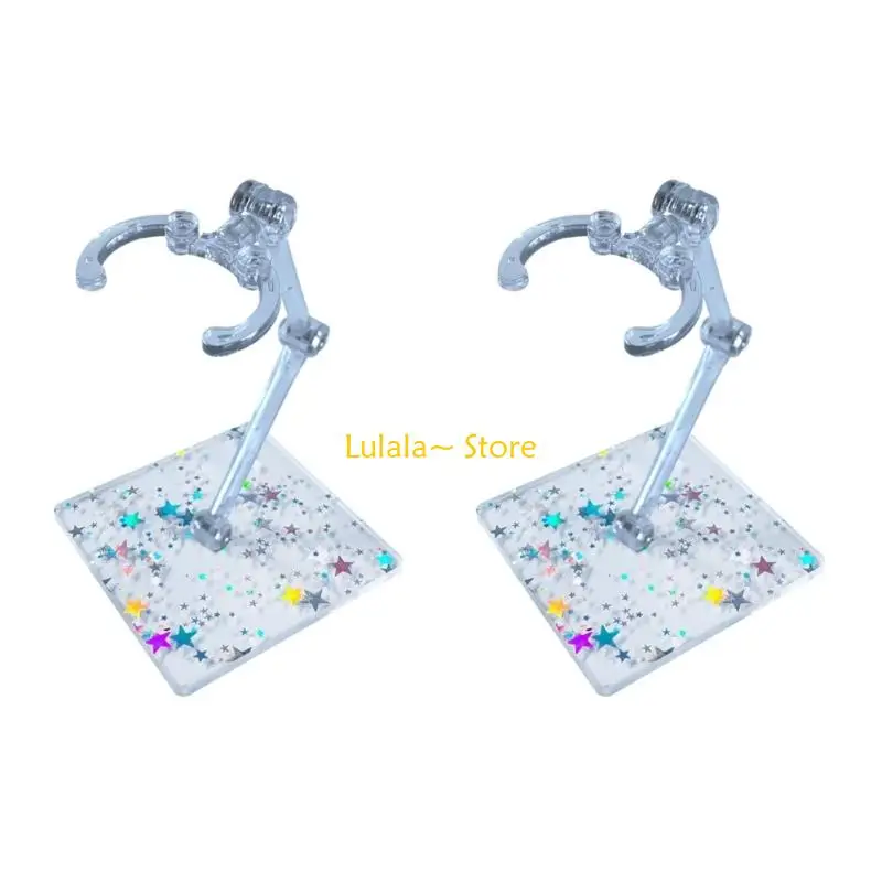 Y4QA 2Pack Plastic Model Figure Display Stand Base For Action Figure Doll And Collectibles Stable Support Organizing Holder