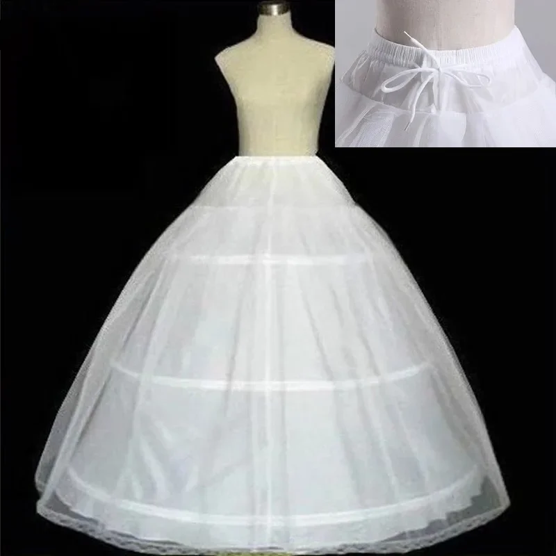 

Cheap White 3 Hoops Petticoat Crinoline Slip Underskirt For Ball Wedding Dress Bridal Gown