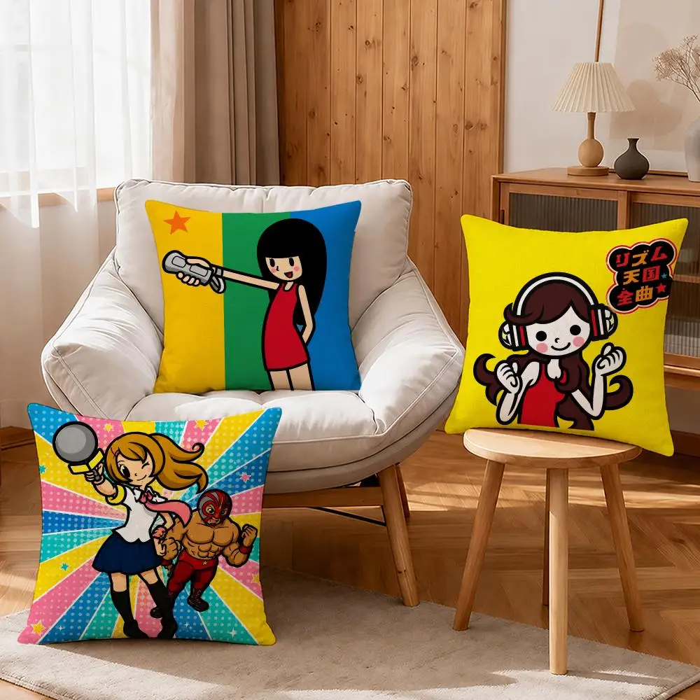 Game Rhythm Heaven Cushion Cover Linen Anti-Mite Antibacterial Cushion Cover Invisible Zipper Sofa Decor
