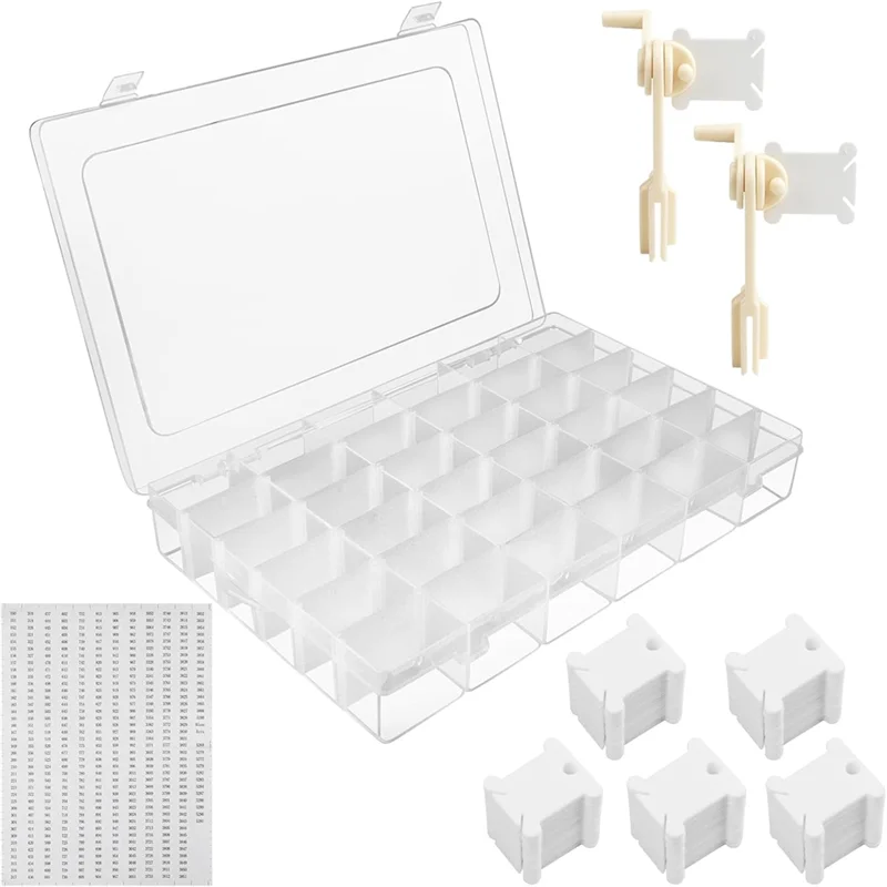 

Органайзер для ниток для вышивания, 1 съемный, 36 отделений с 2 намоткой для шпульки, 200 шт., шпульки для ниток для вышивания для рукоделия-ABQU