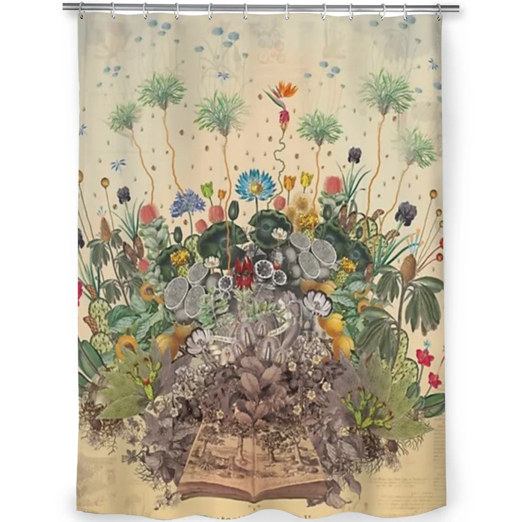 FANTASTIC BOTANICAL Shower Curtain for Bathroom  Aesthetic Room Decoration