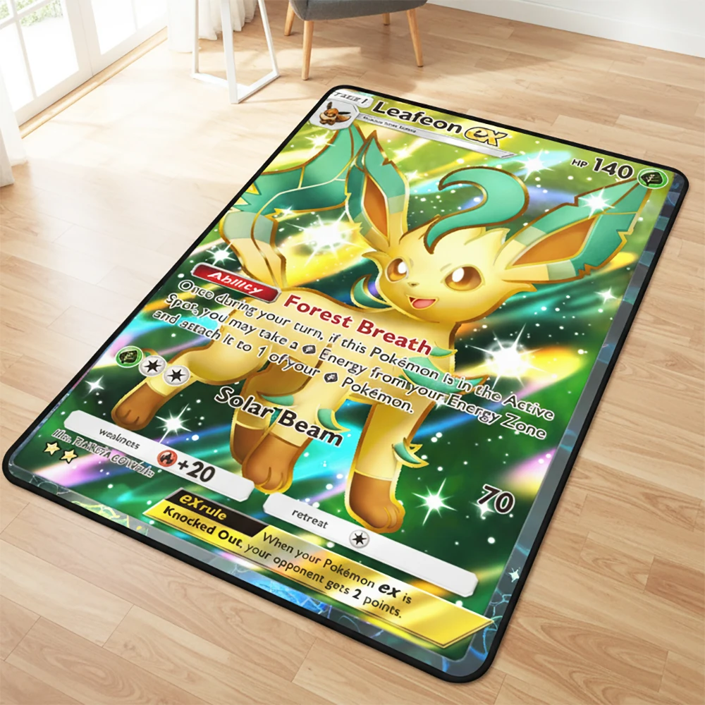ポケモンカーペット-ソフトふわふわ滑り止めフロアマット、シルベオン・リザードン子供部屋の装飾、イーブイ・リーフィオンアニメファンへのギフト、迅速な発送
