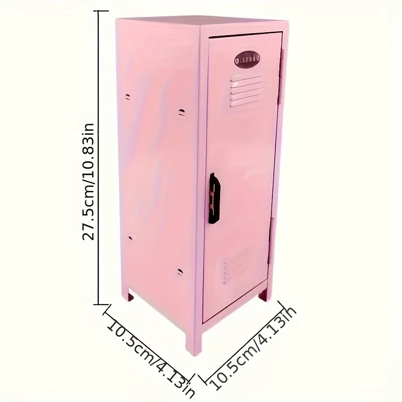 الوردي الخزامى خزانة صغيرة سطح المكتب المعدني لطيف تخزين فتاة خزانة المنظم ديكور للطاولات Kawaii سطح المكتب خزائن التخزين Ins