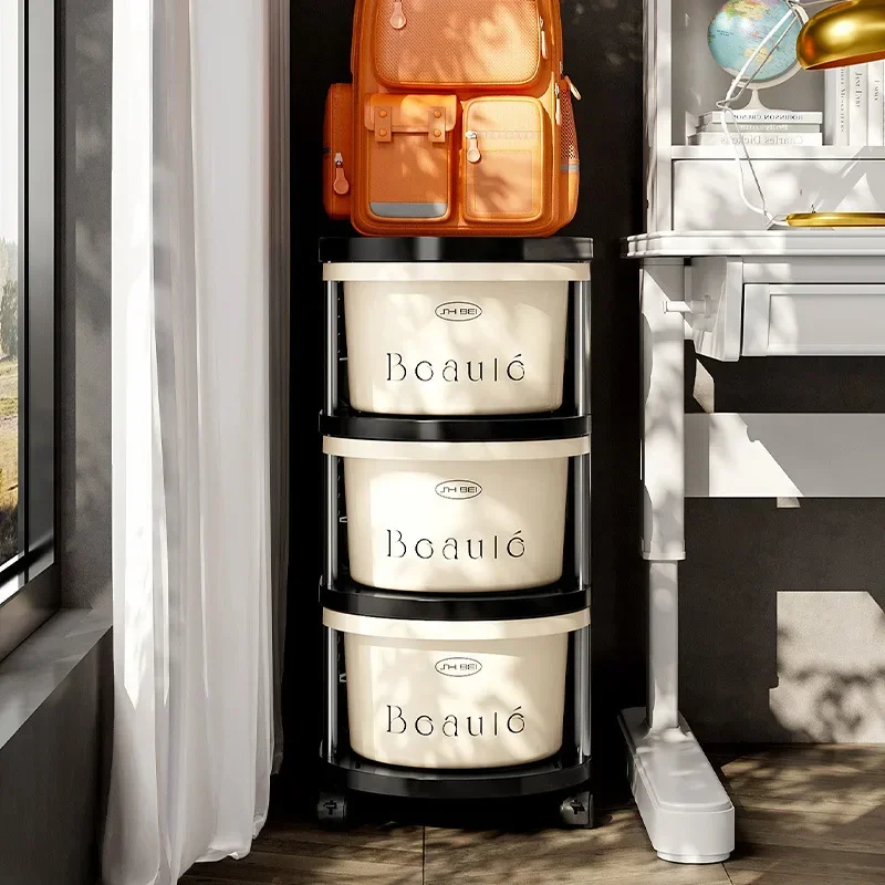 

Firm Household Goods Floor-to-ceiling Trolley Multi-layer Snack Storage Shelf Multifunctional Living Room Movable Finishing Rack