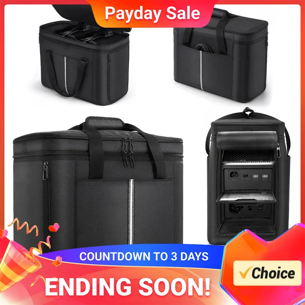 Hard Protective Case for Ecoflow Delta 3 Max Plus/Delta 3 Max with Shoulder Strap & Handle for Road Trip & Emergency