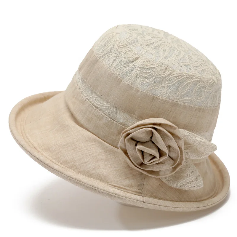 Elderly Spring And Autumn Hat Female Mother Sun Hat Elderly Bucket Hat Grandma Cloth Cap Summer Big Brim Fisherman Hat