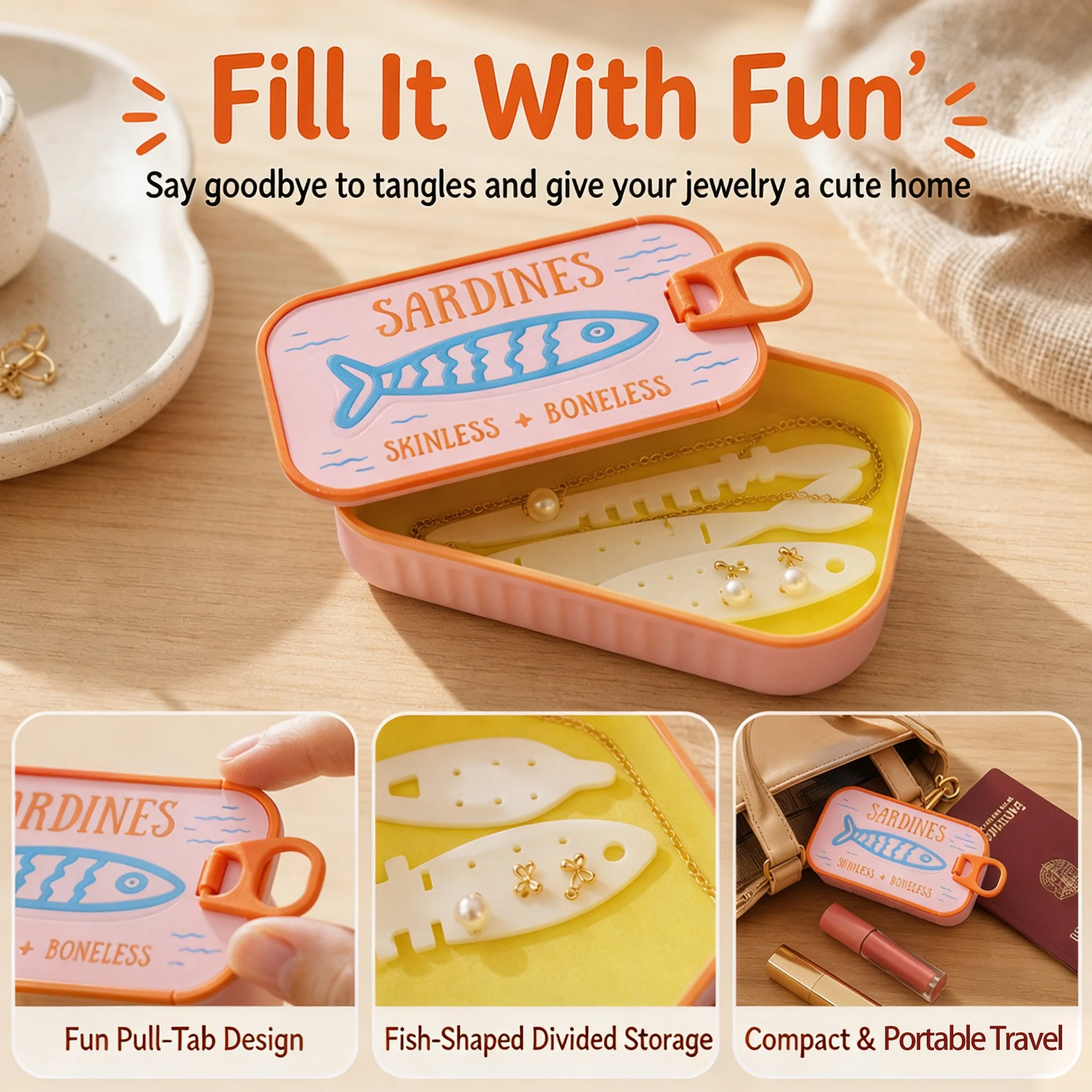 Travel Jewelry Case Cute Sardi - Accessories Travel Jewelry Box 评论和价格