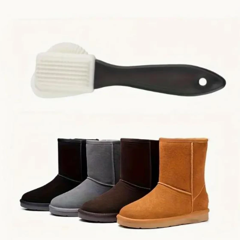 1Pc Suede Cleaning Brush With Soft Bristles On Three Sides Brush Design Suitable for Nubuck & Leather Snow Boots Daily Cleaning