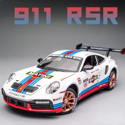 1:32 Porsche 911 GT3 RSR Sports Car Toy Model Metal Diecast Shock Absorption Racing Vehicles Pull Back Toys Collection Gifts