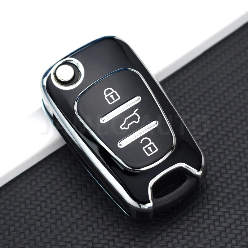 Per Kia Rio K7 K5 Sportage Sorento per Hyundai I20 I30 Elantra Azera Veracruz Veloster TPU Car Folding Key Case Cover Shell Fob