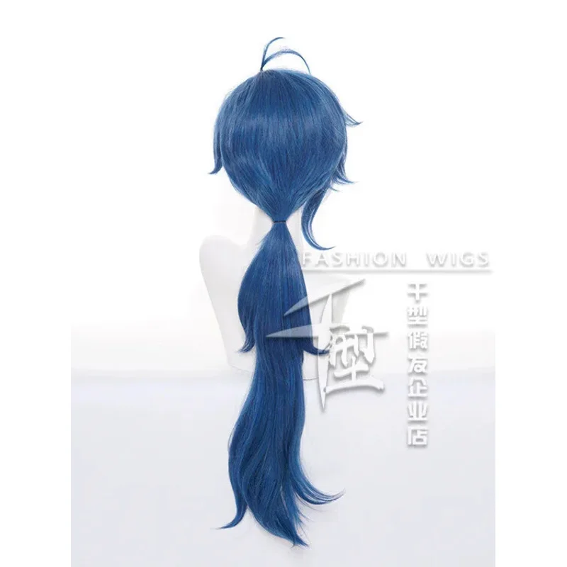 

COSda@Anime Wigs Genshin Impact Kaeya Cosplay Men 80cm Long Ink-blue Wig Cosplay Costume Heat Resistant Synthetic Hair PelucaCOS