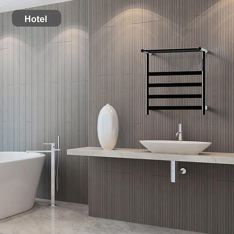 Электрическая вешалка для полотенец, сушилка для полотенец из нержавеющей стали, углеродное волокно, ванная комната, электрическая вешалка для полотенец с подогревом, легкий роскошный стиль