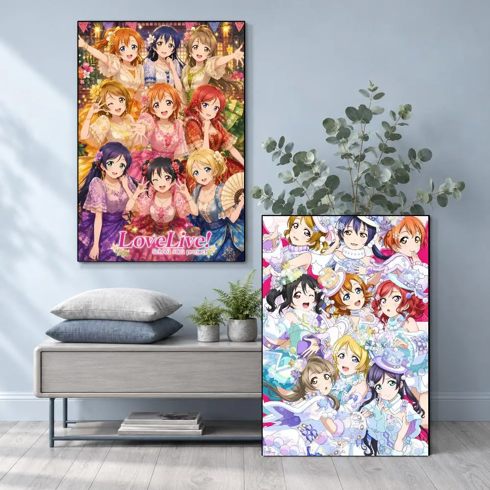 Cheerful Radiant Anime L-Love Live School Idol Poster Frameless PP Self Adhesive Aesthetic Room Gift Decor