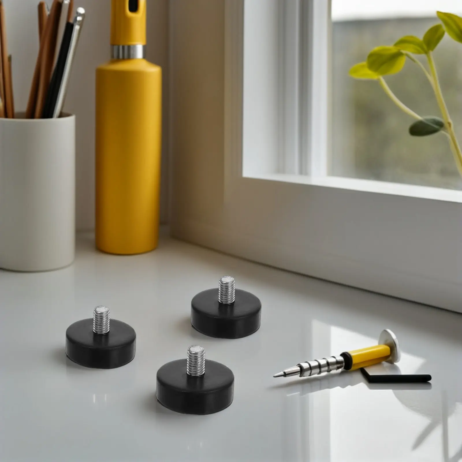 8Pcs Heavy Duty Adjustable Threaded Leveling Feet Rubber Anti Vibration Mounts for Furniture Table Machine Chair Cabinet Floor