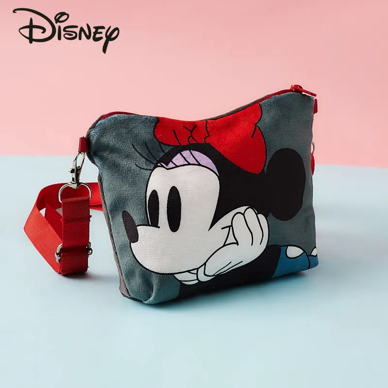 Disney-Mini bolso de Minnie para mujer, cartera multifuncional, versátil, de hombro cruzado, con dibujos animados, a la moda