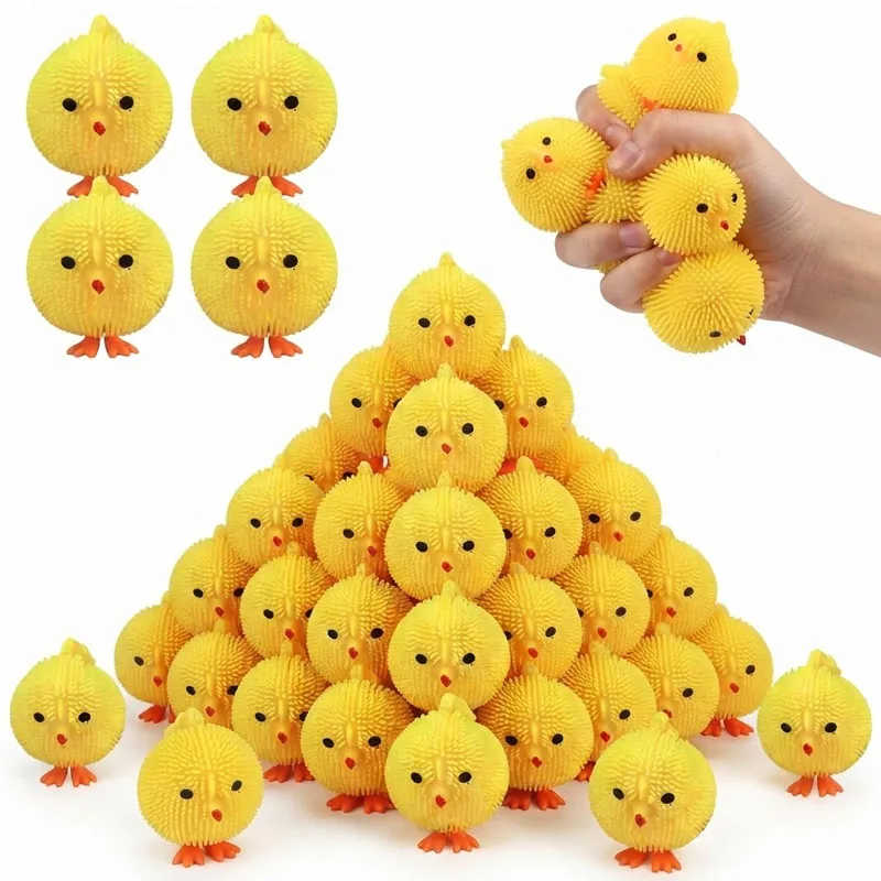 12-36PCS Soft Chick Squeeze Toy Slow Decompression Stress Relief Fidget Novelty Sensory Portable Fun for Adults Home Party