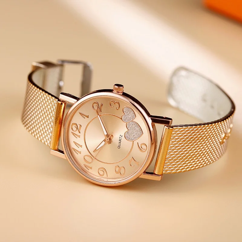 Fashion Heart Dial Women's Quartz Watch Casual Plastic Band Analog Watches Reloj Mujer Girls Clock Gift
